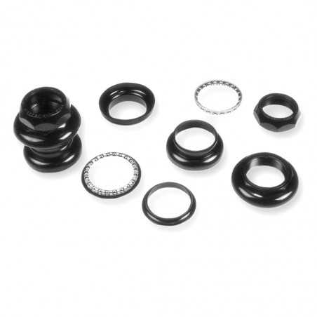 Set, steering by thread, ball bearings, black  1-1/8