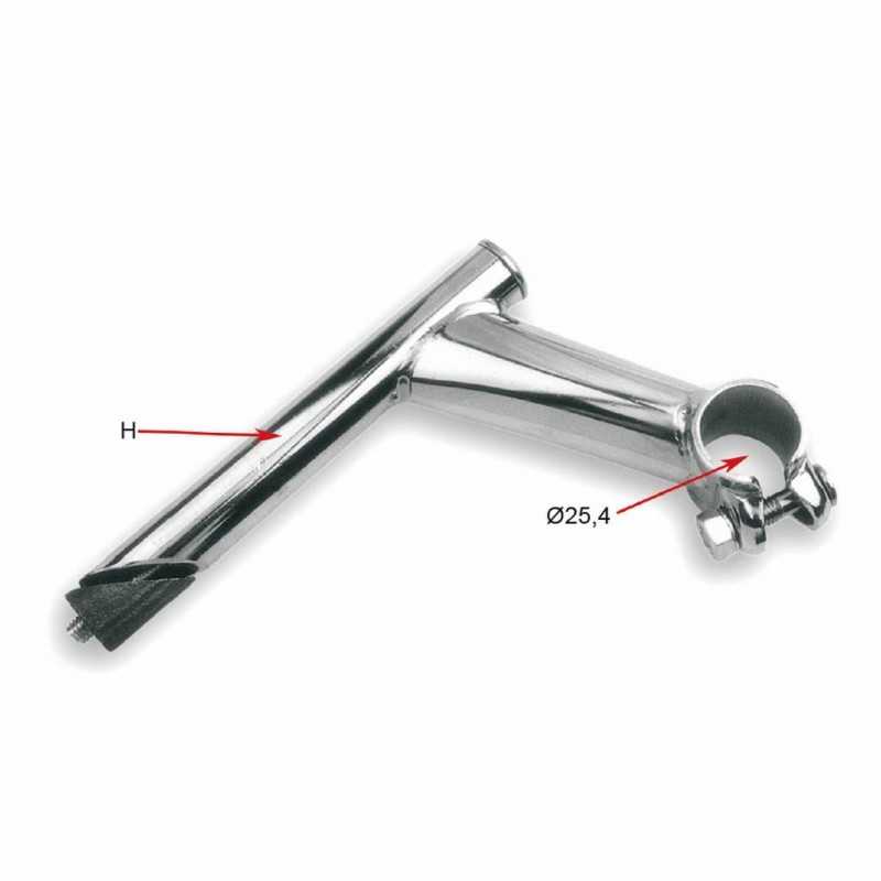 V BIKE Potencia tija dirección manillar btt acero negra - Peso 366g, Largo 100mm, Ø25,4mm 291