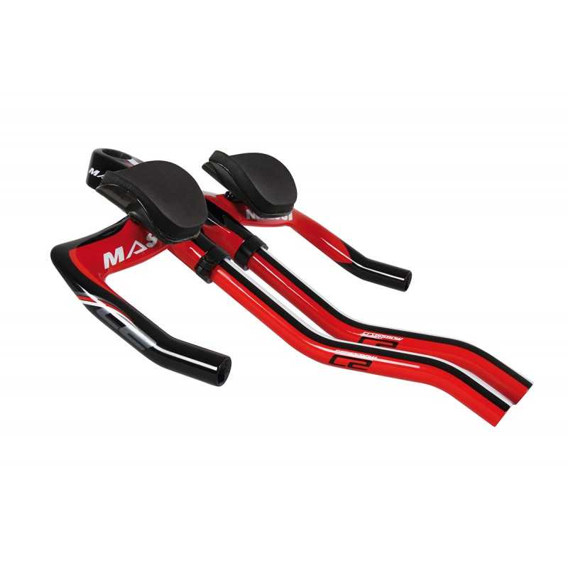 MASSI Cinta manillar bicicleta CROSSBOW 2 CARBON ROJO 42410
