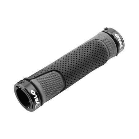 VELO Juego de puños goma combinados 130mm gris y negro bici 128