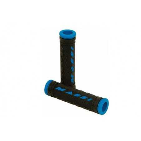 MASSI Puños Double Density-Gel, Empuñaduras para Bicicleta de Doble Densidad en Negro y Azul 34289VAR