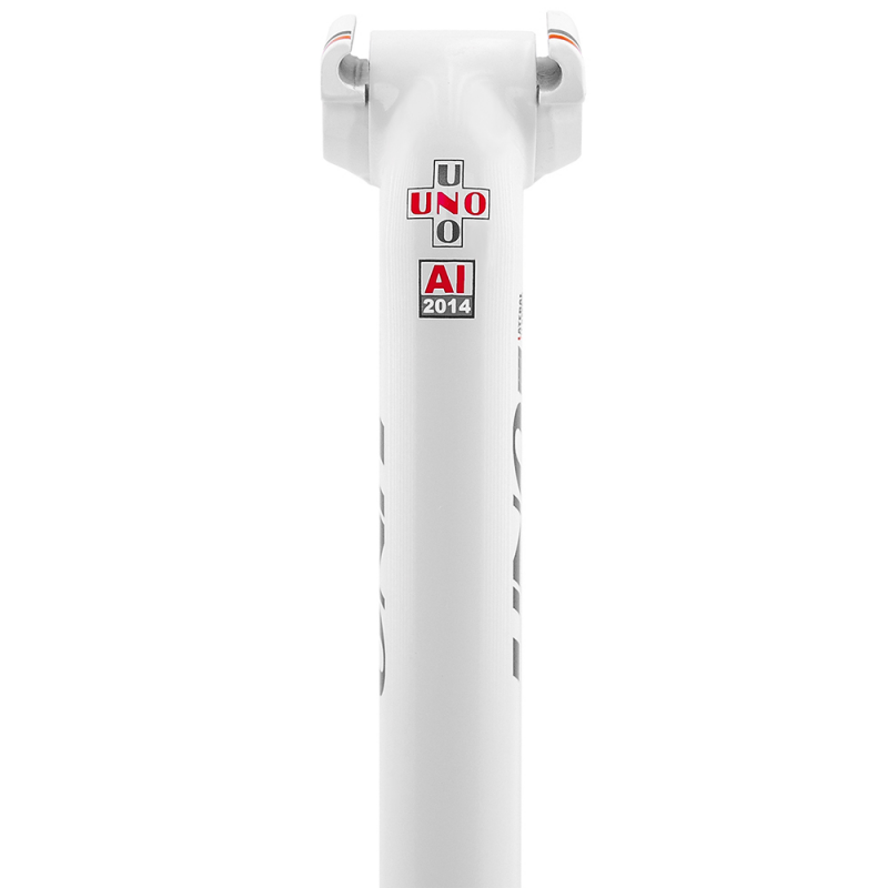 KALLOY UNO Tija sillin blanca 350mm largo interior ovalado aluminio 269gr TS639