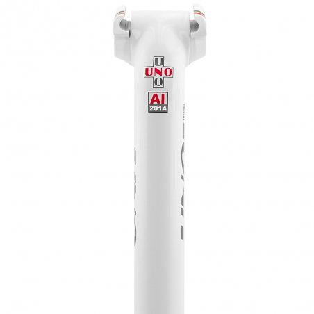 KALLOY UNO Tija sillin blanca 350mm largo interior ovalado aluminio 269gr TS639