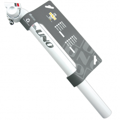 KALLOY UNO Tija sillin blanca 350mm largo interior ovalado aluminio 269gr TS639