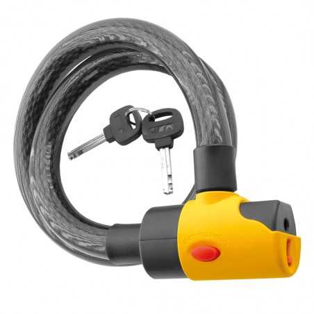 V PARTS Candado con alarma acústica de cable acero Ø16 mm y 100 cm para bicicleta moto 11820