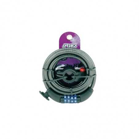 Padlock, spiral, 4-digit combination, bicycle