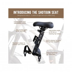 SHOTGUN Sillín de bicicleta niños (2 a 5 años) montado en la parte delantera bici adulto 9413000048032