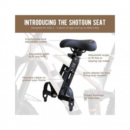 Children's bicycle saddle (2 to 5 years) mounted on the front of the adult bike