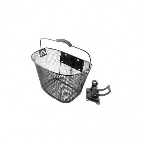 Basket, front, fastened at handlebar cruiser bicycle
