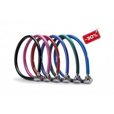 MASTER LOCK Candado antirrobo combinacion 3 digitos varios colores 55CMx 6MM 6U 3520190012722