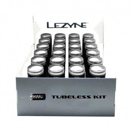 LEZYNE Expositor caja kit recauchutado reparacion tubeless cubiertas sin camara 24U 4712805998050