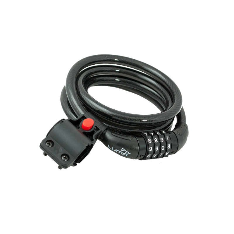LUMA Candado antirrobo espiral combinacion ENDURO SPIRAL MATCH BLACK C/B C36 ESC