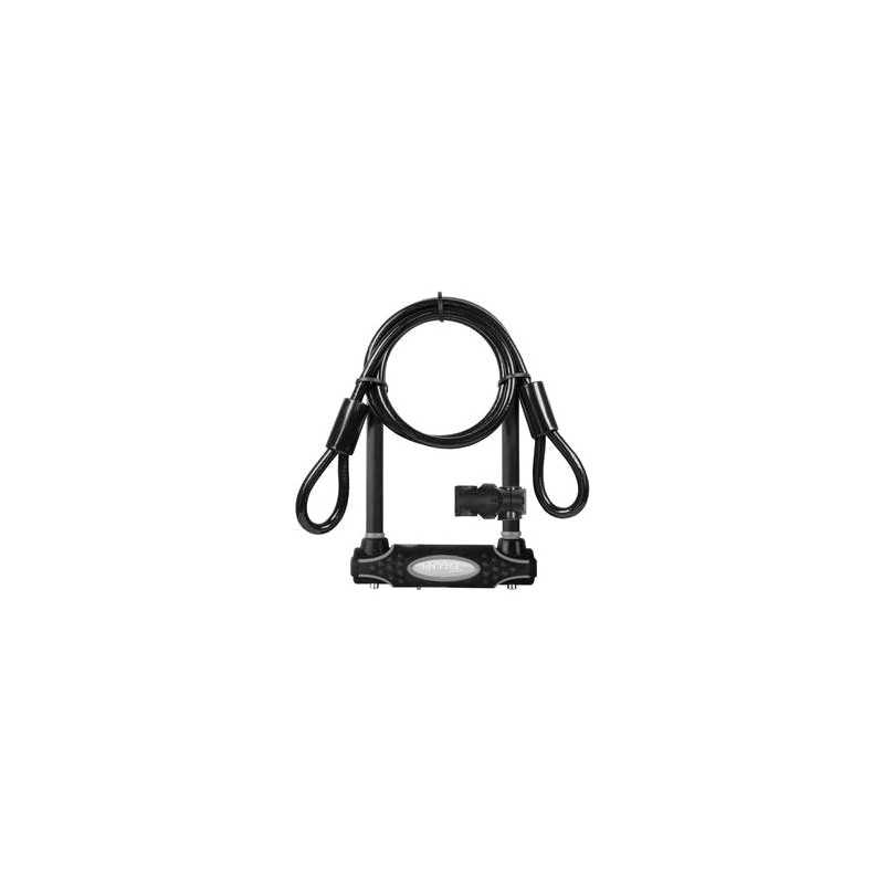 Padlock shape u fork with support lock key plus cable 120cmx10mm u-bar 210mmx110