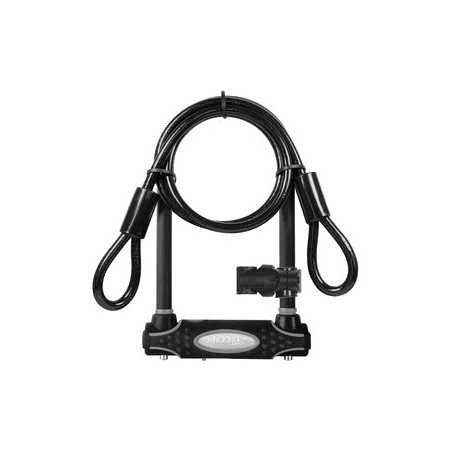 Padlock shape u fork with support lock key plus cable 120cmx10mm u-bar 210mmx110