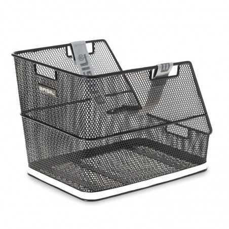 BASIL Removable steel mesh basket with reflective band strap CLASS (38x31x27 CM) 291123