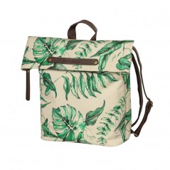 Reflective polyester bike saddlebag with leaf print magnetic closure  EVER-GREEN