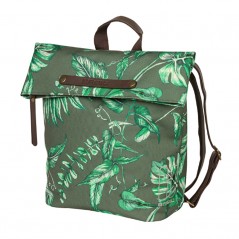 BASIL Alforja de poliéster con reflectante para bici cierre magnético estampado hojas EVER-GREEN 14-19 L 702706VAR