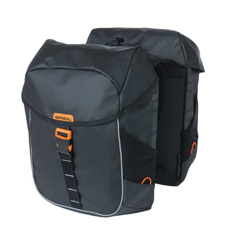 BASIL Alforjas traseras para bici con reflectante y cierre de click MILES TARPAULIN 34 L 702707