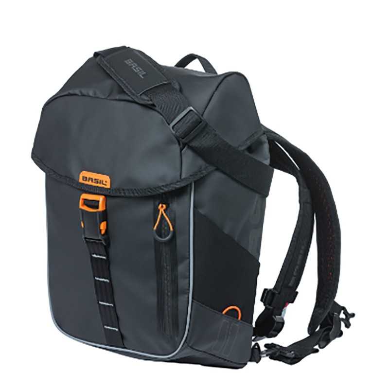 BASIL Alforja para bici con reflectante y cierre de click MILES TARPAULIN 17 L HOOK-ON 702708