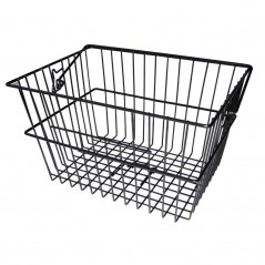 Extra high steel and wide mesh rear bike basket + hooks included  CITY 40x30x23 