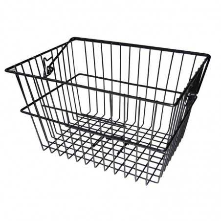 Extra high steel and wide mesh rear bike basket + hooks included  CITY 40x30x23