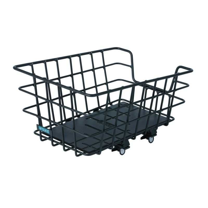 Wide mesh aluminum rear basket without handle, attachment without additional ada