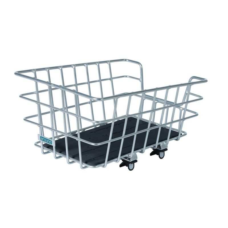 MIJNENPIEPER Cesta trasera de aluminio malla ancha sin asa, fijación adaptador adicional AROUND COLLEGE 46x34x22 CM 701226VAR
