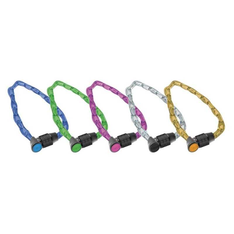 Color assorted anti-theft bicycle chain  LIGHTWEIG COMBO 8198 800xØ4 MM