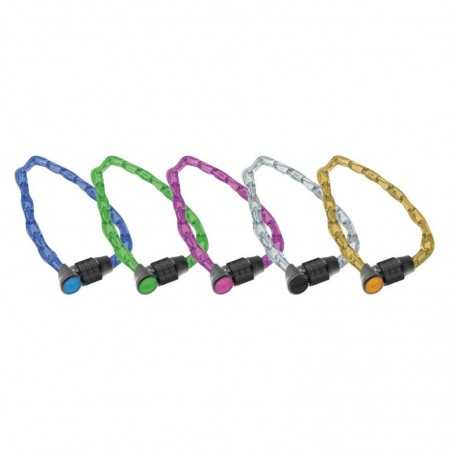 Color assorted anti-theft bicycle chain LIGHTWEIG COMBO 8198 800xØ4 MM