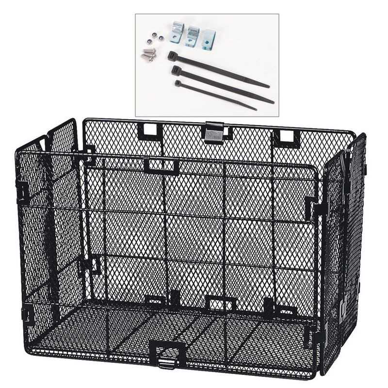 Fixed and collapsible narrow mesh side rear basket  32x18x23