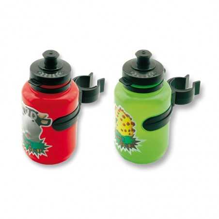 Bottle holder, plus bottle child frame or handlebar attachment bicycle