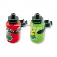 Bottle holder, plus bottle child frame or handlebar attachment bicycle