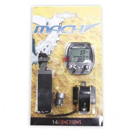 Cyclocomputer, odometer, cable, 14 functions, mach, bicycle