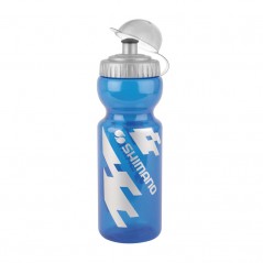 V BIKE Bidón para bicicleta con tapón antibarro y logo Shimano - 700ml azul traslúcido 11991