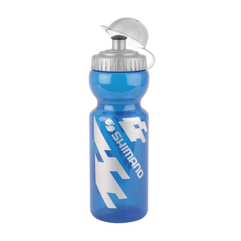 V BIKE Bidón para bicicleta con tapón antibarro y logo Shimano - 700ml azul traslúcido 11991