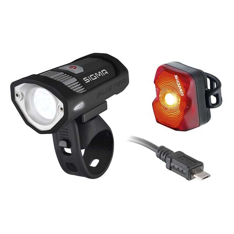 SIGMA Kit faro piloto delantero mas luz trasera BUSTER 200 + NUGGETS FLASH USB 336001