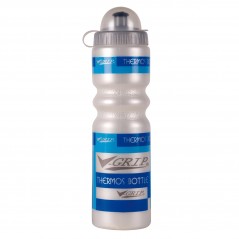 V BIKE Bidón isotérmico V-Grip 500cc para bicicleta - Gris metalizado/Azul 13048