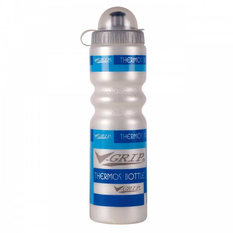 V BIKE Bidón isotérmico V-Grip 500cc para bicicleta - Gris metalizado/Azul 13048