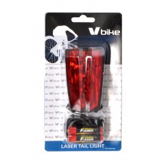 V BIKE Piloto luz trasero LED bicicleta + indicador carril LASER 32672