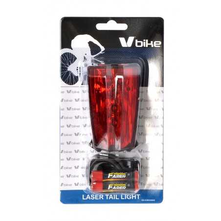 V BIKE Piloto luz trasero LED bicicleta + indicador carril LASER 32672
