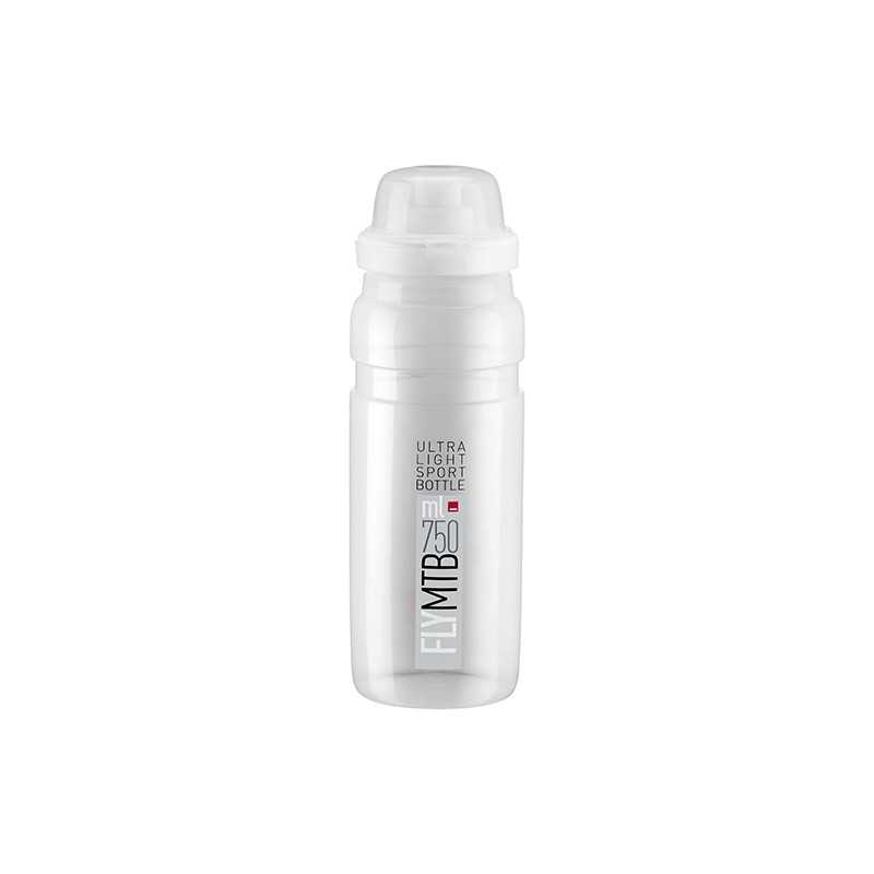 ELITE Bidón Botellín FLY MTB LOGO de - Tapón con Válvula Push-Pull, Tecnología Grosor Variable y Capacidad 750 ML 708095VAR