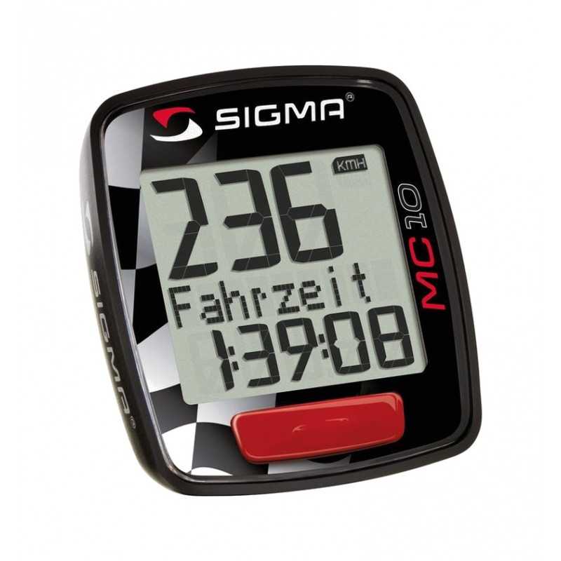 SIGMA Cuentakilometros para motos MC 10 | Funciones de Velocidad, Distancia y Tiempo Fácil instalar usar Marca 325051