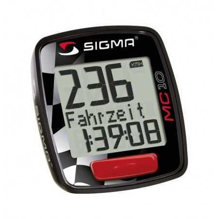 SIGMA Cuentakilometros para motos MC 10 | Funciones de Velocidad, Distancia y Tiempo Fácil instalar usar Marca 325051