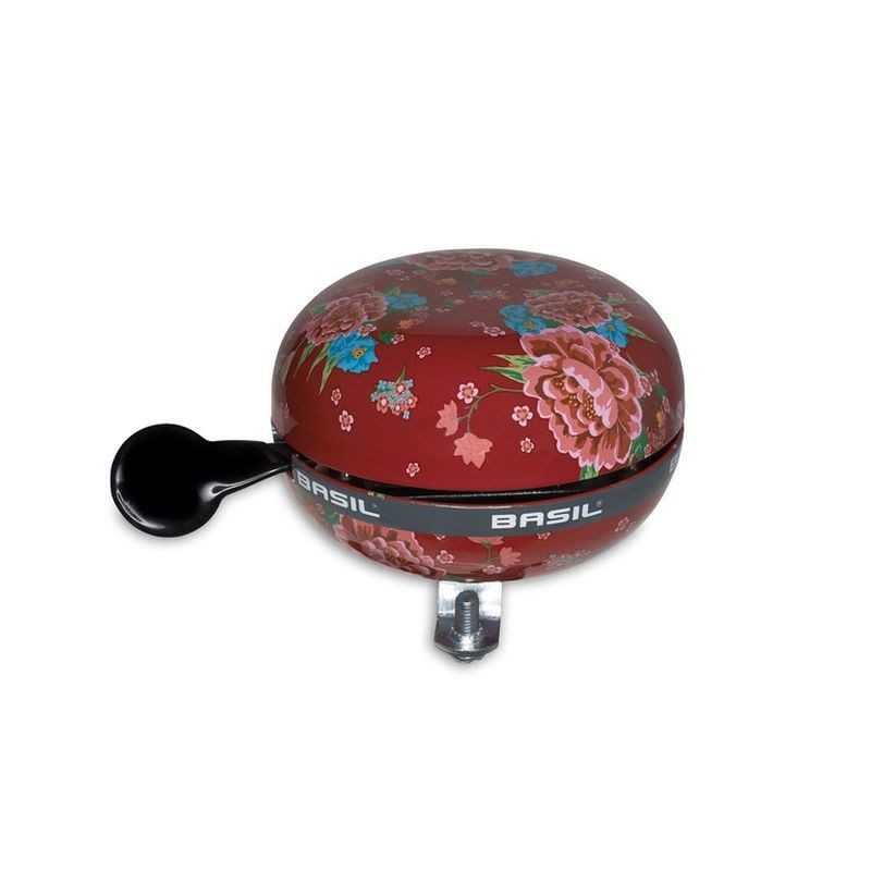 BASIL Timbre metálico para bicicleta estampado flores DING-DONG 80 MM 291171