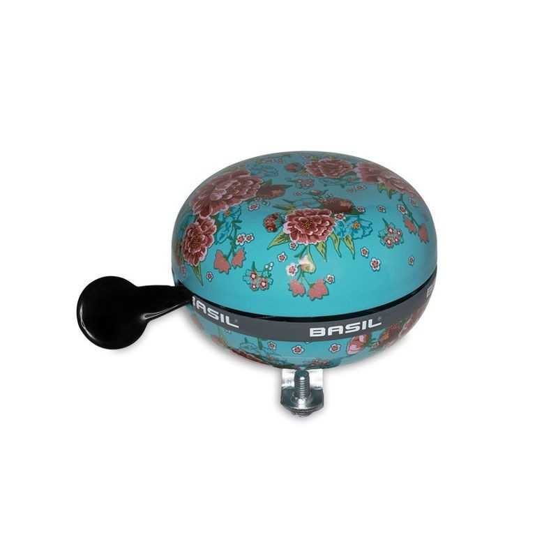 BASIL Timbre metálico para bicicleta estampado flores DING-DONG 80 MM 291172