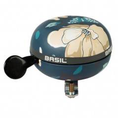 BASIL Timbre metálico para bicicleta estampado magnolias DING-DONG 80 MM 291181