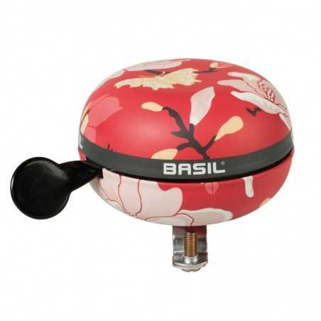 BASIL Timbre metálico para bicicleta estampado magnolias DING-DONG 80 MM 291184