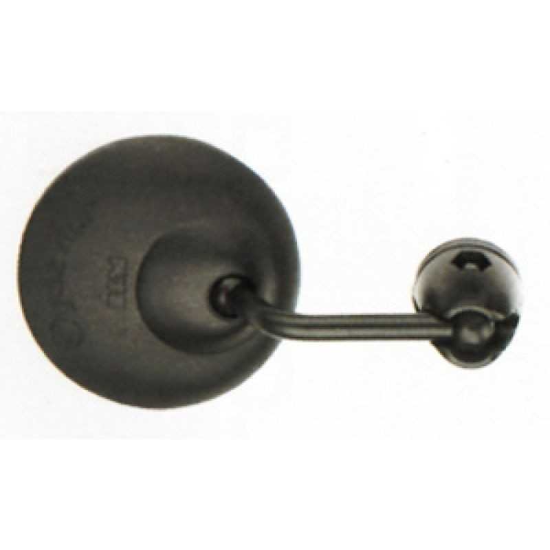 Short curved and foldable round rear view mirror universal fixation for bicycle 