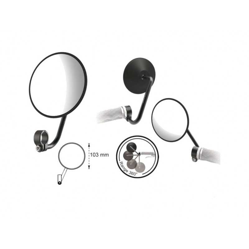 Round mirror with approved handlebar accessories for bicycle  WATCHOUT I ROND E-