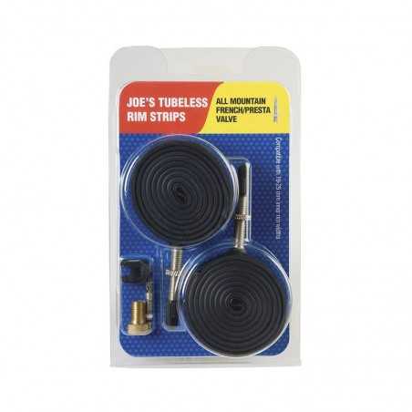 Tubeless tyre straps with bicycle anti-puncture valve  FLATS 19-25mm (2u)